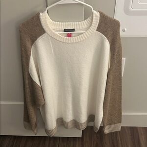 DKNY Two-Tone Sweater - Cream and Tan